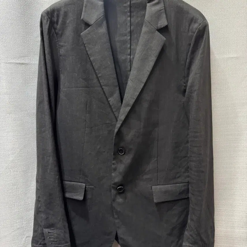 [BUNJANG] Solid Homme Linen Blend Charcoal Jacket (Size 100) / 솔리드옴므 린넨혼방 차콜 쟈켓 (100)