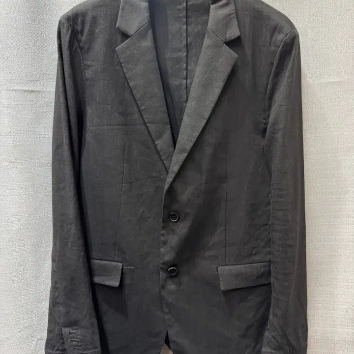[BUNJANG] Solid Homme Linen Blend Charcoal Jacket (Size 100) / 솔리드옴므 린넨혼방 차콜 쟈켓 (100)