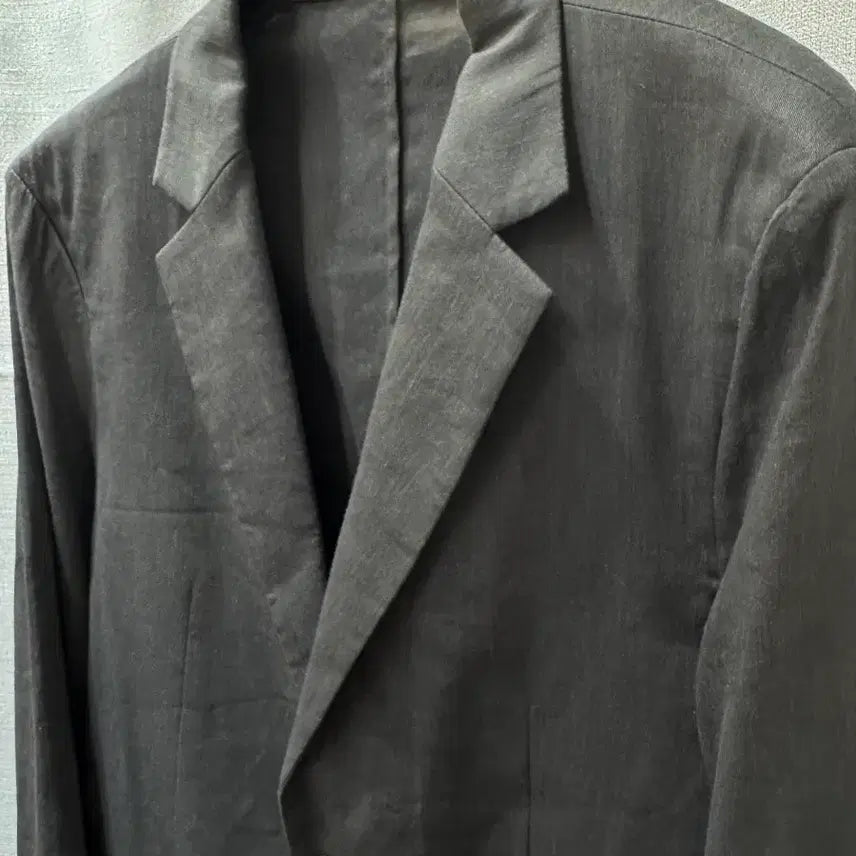 [BUNJANG] Solid Homme Linen Blend Charcoal Jacket (Size 100) / 솔리드옴므 린넨혼방 차콜 쟈켓 (100)