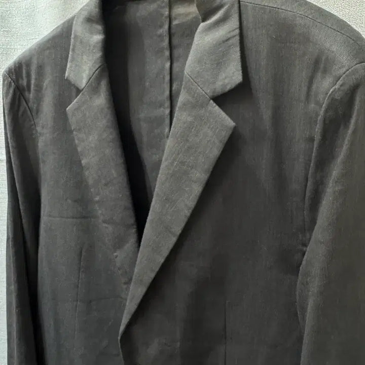 [BUNJANG] Solid Homme Linen Blend Charcoal Jacket (Size 100) / 솔리드옴므 린넨혼방 차콜 쟈켓 (100)