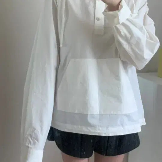 [BUNJANG] Nothing Written Castel Hood Anorak White / 낫띵리튼 카스텔 후드 아노락 화이트