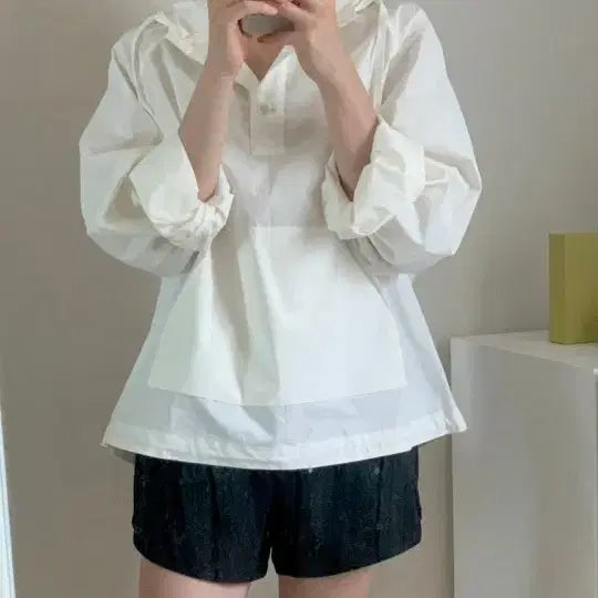 [BUNJANG] Nothing Written Castel Hood Anorak White / 낫띵리튼 카스텔 후드 아노락 화이트