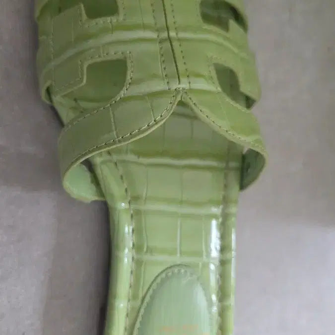 [BUNJANG] Sam Edelman Bay Pear Croco Slide Sandals (Lime Green) - US 7.5 / 245mm / 샘에델만 그린 크로커 샌들 슬리퍼 245