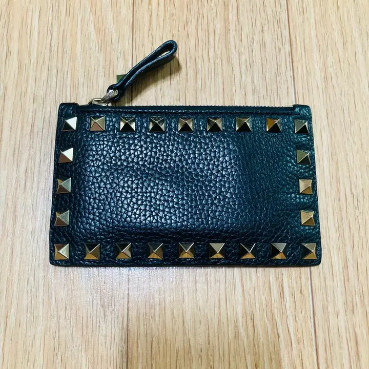 [BUNJANG] Valentino Black Stud Card Holder Full Box / 발렌티노 블랙 스터드 카드지갑 풀박스
