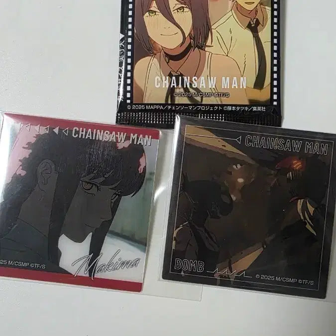 [BUNJANG] Chainsaw Man Square Clear Card Set - Makima &amp; Chainsaw Man + Bomb (Bundle) / 체인소맨 스퀘어 클리어 카드 레제편 마키마,체인소맨+밤 2장 일괄