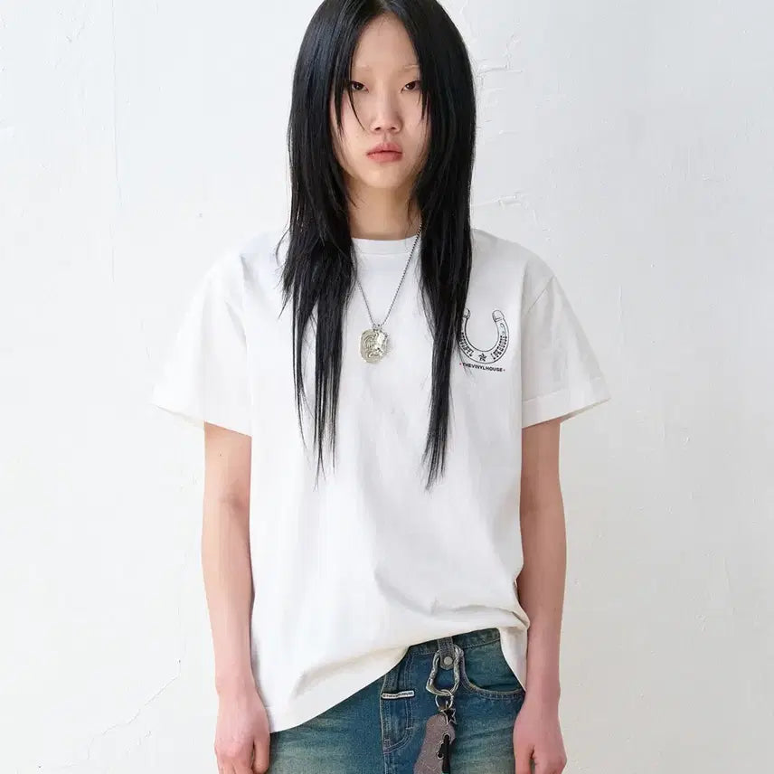 [BUNJANG] Thevinylhouse Lucky House Tee White / (새상품)thevinylhouse LUCKY HOUSE TEE WHITE