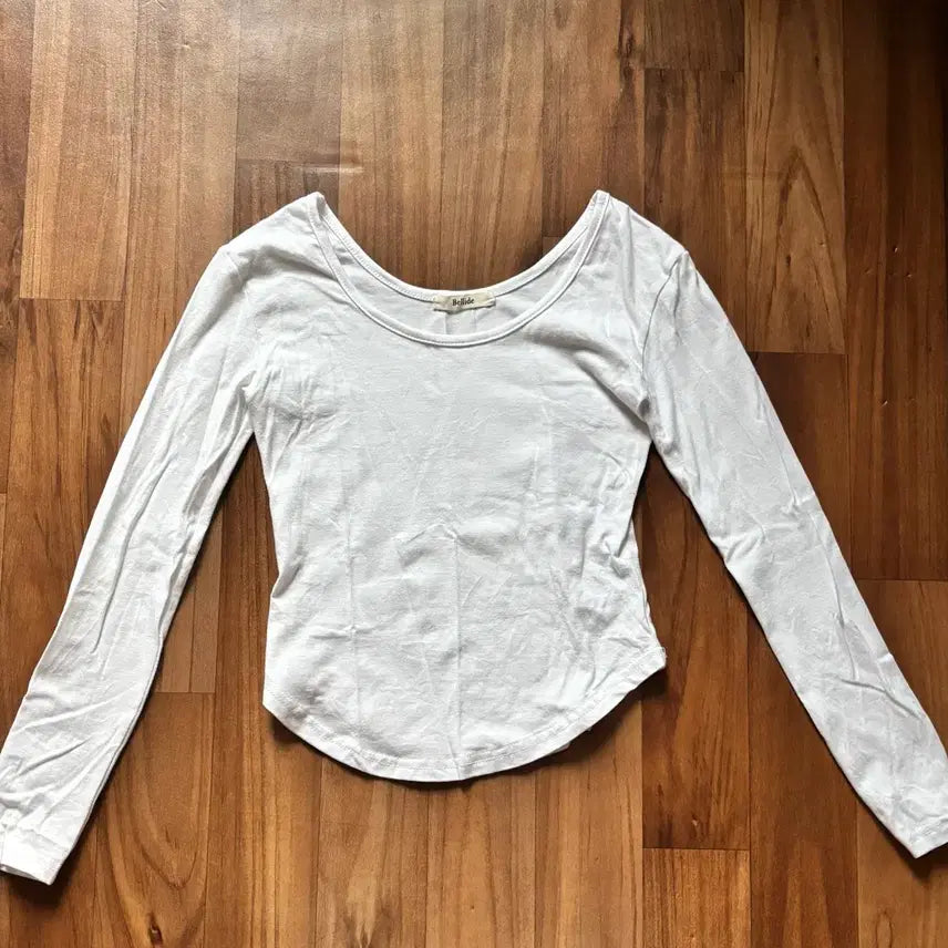 [BUNJANG] White Long Sleeve Round Neck T-Shirt / 흰색긴팔 굴림티
