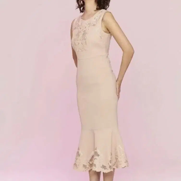 [BUNJANG] Fayewoo Lace Embroidery Mermaid Line Long Dress / fayewoo(페이우) 레이스 자수 머메이드라인 원피스 드레스