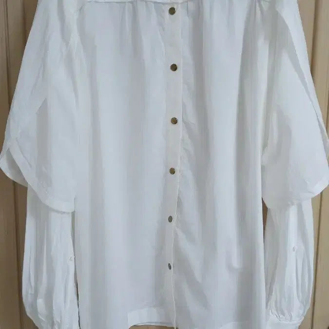[BUNJANG] Celine Phoebe Philo Era Shirring Balloon Detail Cotton Shirt Blouse / 새상품 피비파일로 셀린느 소매 셔링 벌룬 디테일 셔츠 블라우스