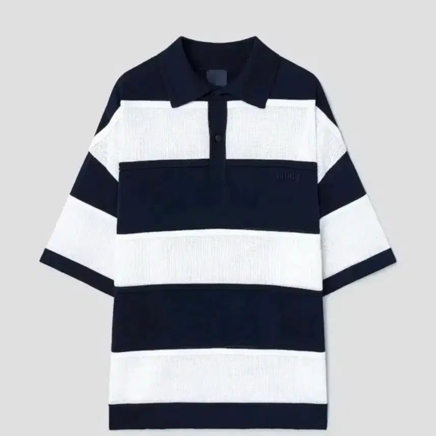 [BUNJANG] Jxxe (M) 26ss Collection Stripe T-Collar Short-Sleeve Knit / (M) 26ss 준지 컬렉션 스트라이프 티칼라 반팔 니트