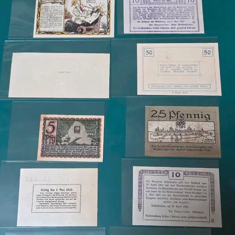 [BUNJANG] Germany/Austria Notgeld Banknotes (12 Types) / 독일/오스트리아 지역 Notgeld 지폐 12종