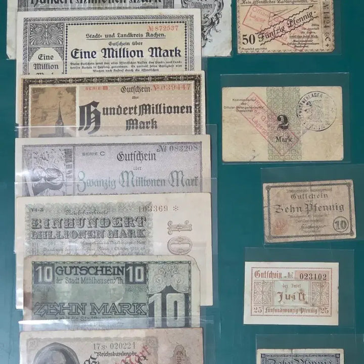 [BUNJANG] German Gutschein &amp; Mark Banknotes Collection (12 Types) / 독일 화폐 Gutschein &amp; Mark 지폐 12종