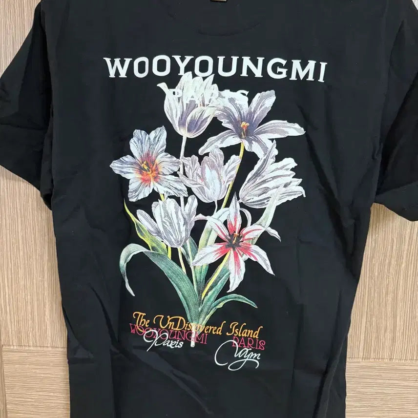 [BUNJANG] Wooyoungmi Flower Back Logo T-Shirt / 우영미 플라워 백로고 반팔 / 46