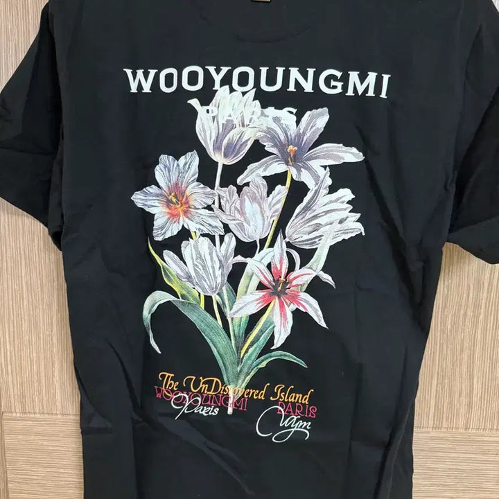 [BUNJANG] Wooyoungmi Flower Back Logo T-Shirt / 우영미 플라워 백로고 반팔 / 46