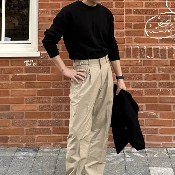 [BUNJANG] Teele Young Adjust Two-Tuck Chino Pants Beige / [XL] 틀영 어드저스트 투턱 치노팬츠 베이지