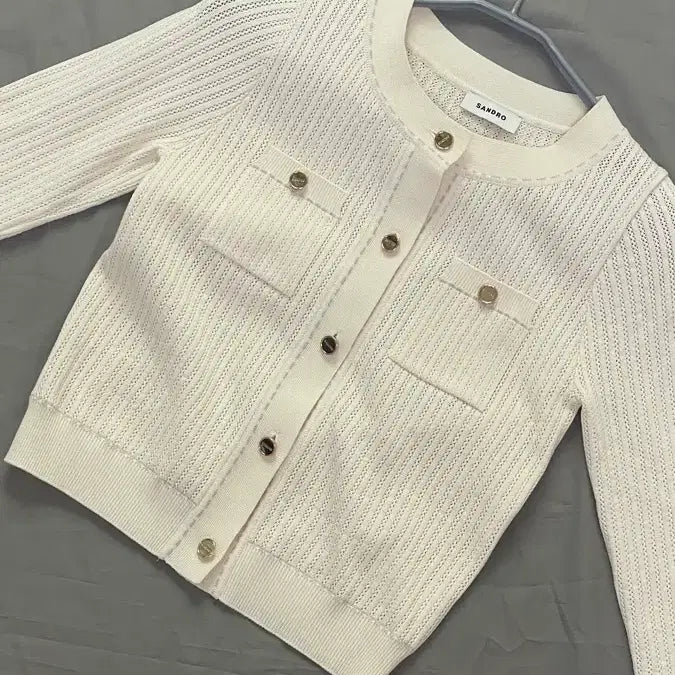 [BUNJANG] Sandro Ivory Knit Cardigan / 산드로 아이보리 니트 가디건
