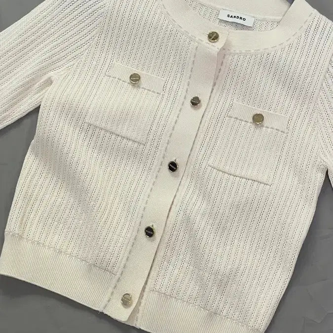 [BUNJANG] Sandro Ivory Knit Cardigan / 산드로 아이보리 니트 가디건