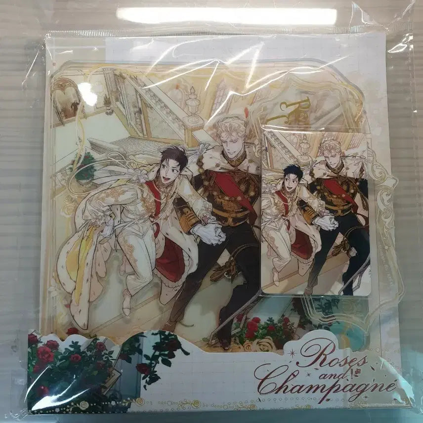 [BUNJANG] Rose &amp; Champagne Acrylic Stand + Photocard / 장미와 샴페인 아크릴 스탠드+포토카드