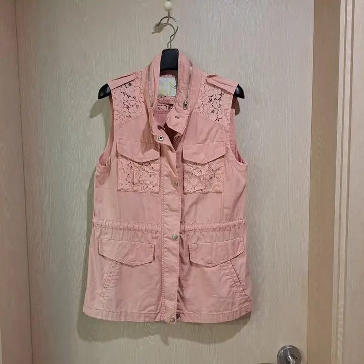 [BUNJANG] LeShop Pink Lace Vest Size 95 / LeShop 핑크 레이스 조끼사이즈 95