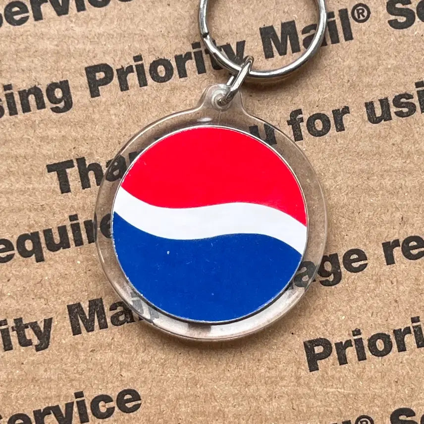 [BUNJANG] 90s Vintage Pepsi Logo Clear Frame Keyring / 90s vtg Pepsi Logo Keyring