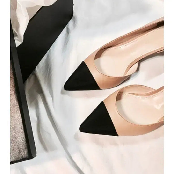 [BUNJANG] Blanc&amp;Eclare Side Open Half Moon Heels - Beige / 블랑쇼 하프문 베이지 220 사이드오픈