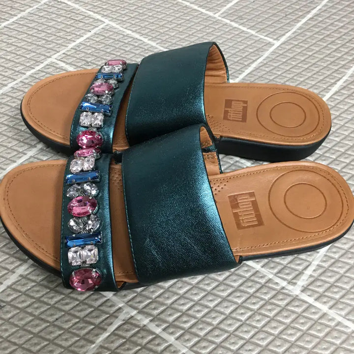 [BUNJANG] Fitflop Jeweled Slide Sandals / 핏플랍 보석 슬라이드 슬리퍼 225