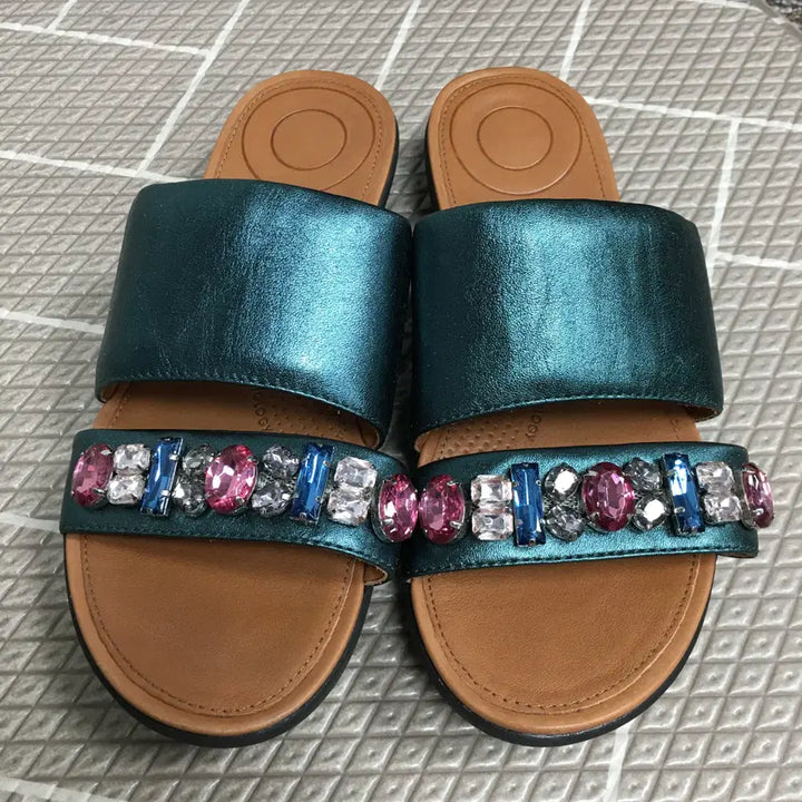[BUNJANG] Fitflop Jeweled Slide Sandals / 핏플랍 보석 슬라이드 슬리퍼 225