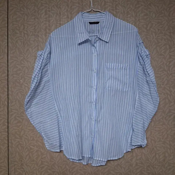 [BUNJANG] Striped Short Sleeve Shirt Blue / 스트라이프 셔츠 블루 반팔(프리)