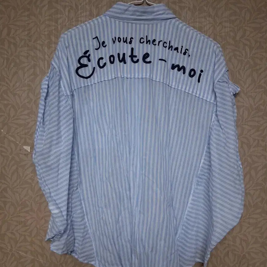 [BUNJANG] Striped Short Sleeve Shirt Blue / 스트라이프 셔츠 블루 반팔(프리)