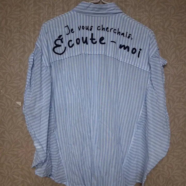 [BUNJANG] Striped Short Sleeve Shirt Blue / 스트라이프 셔츠 블루 반팔(프리)