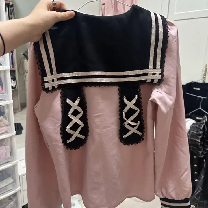 [BUNJANG] Dear My Love Sailor Usamiim Usagi Blouse Pink / 디어마이러브 세일러 우사미미 우사기 블라우스 핑크 검핑 지뢰계 양산형