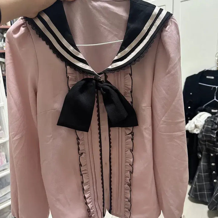 [BUNJANG] Dear My Love Sailor Usamiim Usagi Blouse Pink / 디어마이러브 세일러 우사미미 우사기 블라우스 핑크 검핑 지뢰계 양산형