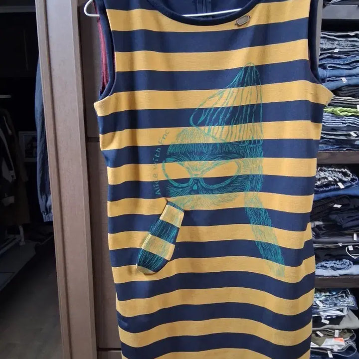 [BUNJANG] EnC Striped Sleeveless Dress / EnC 스트라이프 패턴 민소매 원피스(프리)