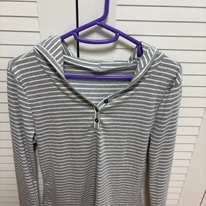 [BUNJANG] Striped Hoodie Long Sleeve T-Shirt / 힙한 스트라이프 후드 긴팔티