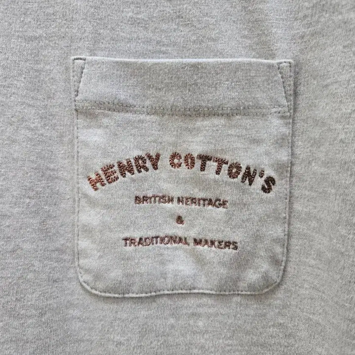 [BUNJANG] Henry Cotton Pocket Short Sleeve T-Shirt Ivory / 헨리코튼 포켓 반팔티셔츠 아이보리