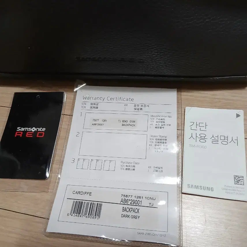 [BUNJANG] Samsonite Red Dark Grey Backpack / 쌤소나이트 레드 백팩 다크 그레이 AB6*29001