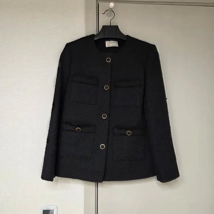 [BUNJANG] Black Tweed Jacket with Silver Buttons / 트위드 자켓