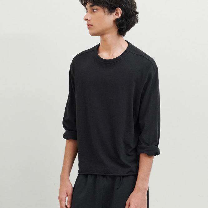 [BUNJANG] Brown Yak Cut-off Long Sleeve Black Size 5 / 브라운야드 컷오프 롱슬리브 블랙5