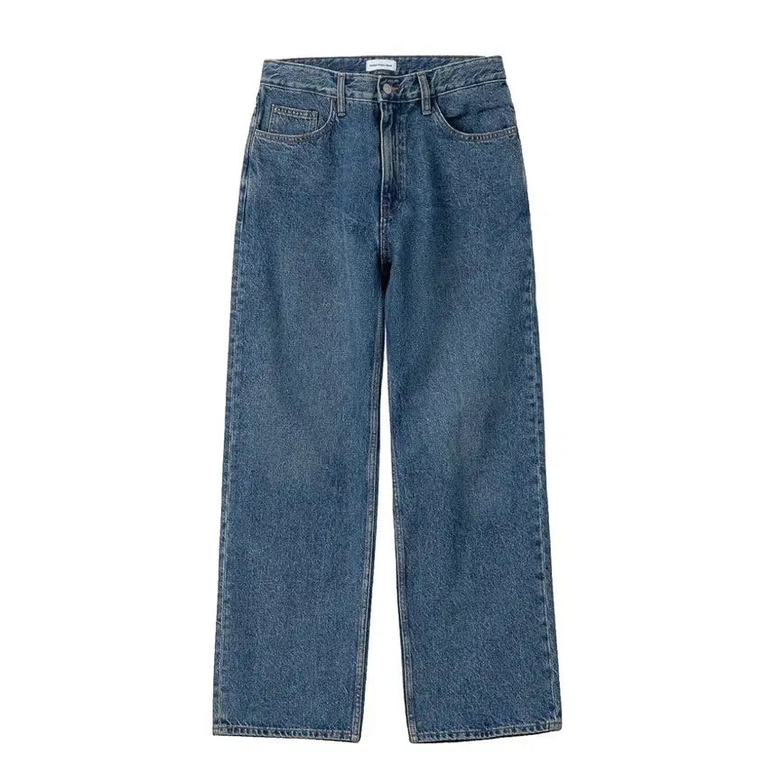 [BUNJANG] Steady Everywear Semi-Wide Denim Pants Medium Blue / [1] 스테디에브리웨어 세미와이드 데님팬츠 미디엄블루