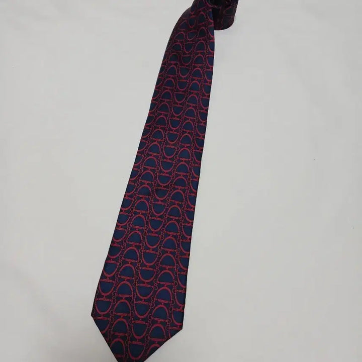[BUNJANG] Gucci Silk Necktie Navy with Red Logo / GUCCI  구찌 넥타이
