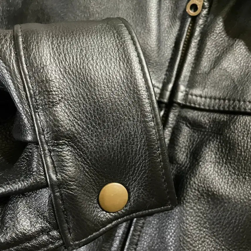 [BUNJANG] Genuine Black Cowhide Leather Jacket / [M] 빈티지 소가죽 자켓 블랙