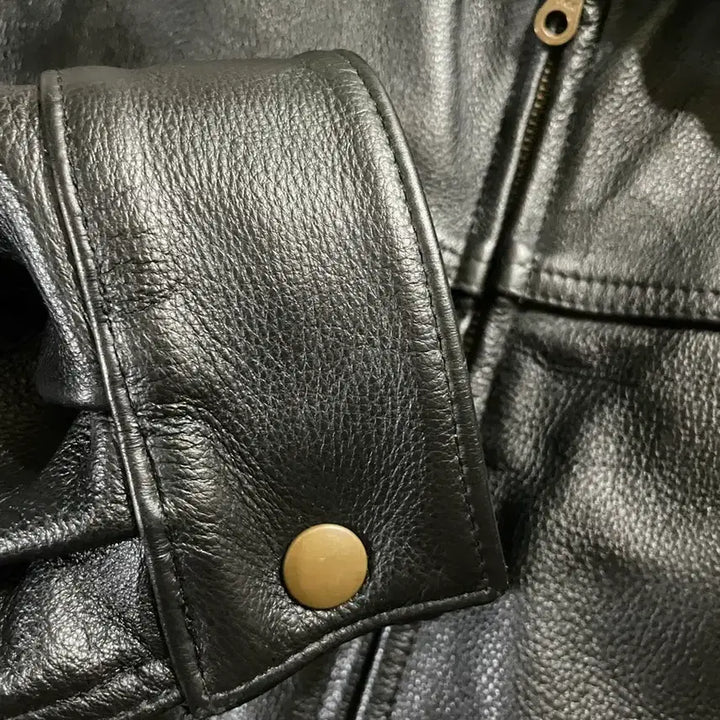 [BUNJANG] Genuine Black Cowhide Leather Jacket / [M] 빈티지 소가죽 자켓 블랙