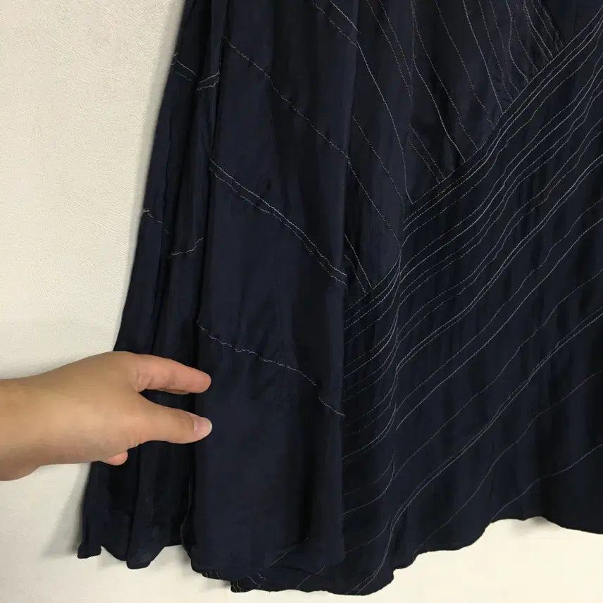 [BUNJANG] ISAE Rayon Banding Skirt Navy / ISAE 이새 인견 밴딩 스커트 6