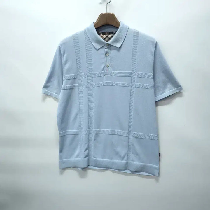 [BUNJANG] DAKS Summer Short Sleeve Knit Polo Shirt Sky Blue (110) / 닥스(DAKS) 얇은 여름용 카라니트 반팔 (110)