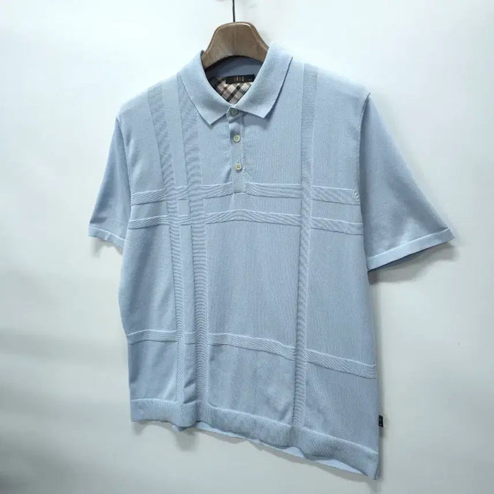 [BUNJANG] DAKS Summer Short Sleeve Knit Polo Shirt Sky Blue (110) / 닥스(DAKS) 얇은 여름용 카라니트 반팔 (110)
