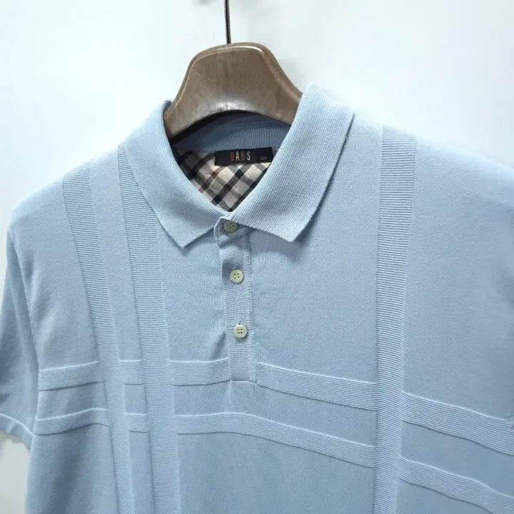 [BUNJANG] DAKS Summer Short Sleeve Knit Polo Shirt Sky Blue (110) / 닥스(DAKS) 얇은 여름용 카라니트 반팔 (110)