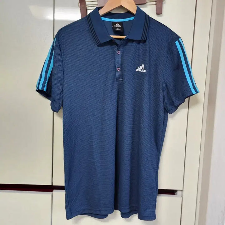 [BUNJANG] Adidas Three-Stripes Short Sleeve Polo Shirt Navy 105 / 아디다스 삼선 반팔 폴로티 네이비 105