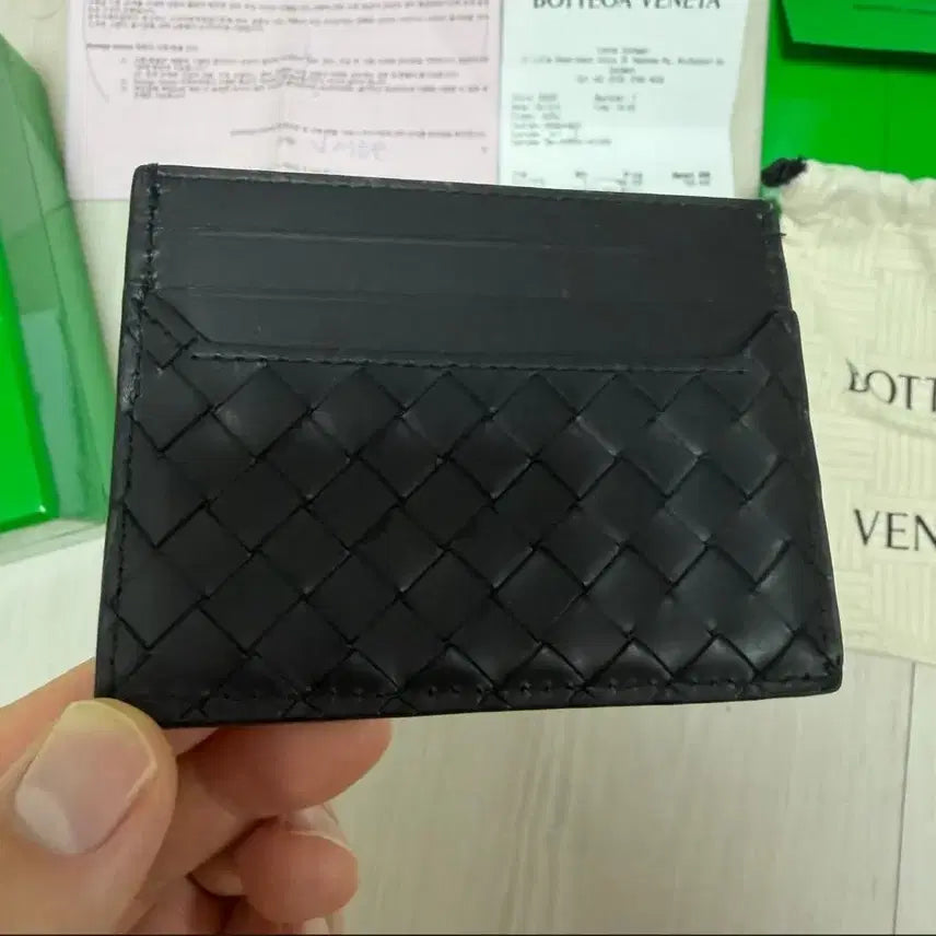 [BUNJANG] Bottega Veneta Black Card Holder Full Set / 보테가베네타 카드지갑 블랙 풀세트