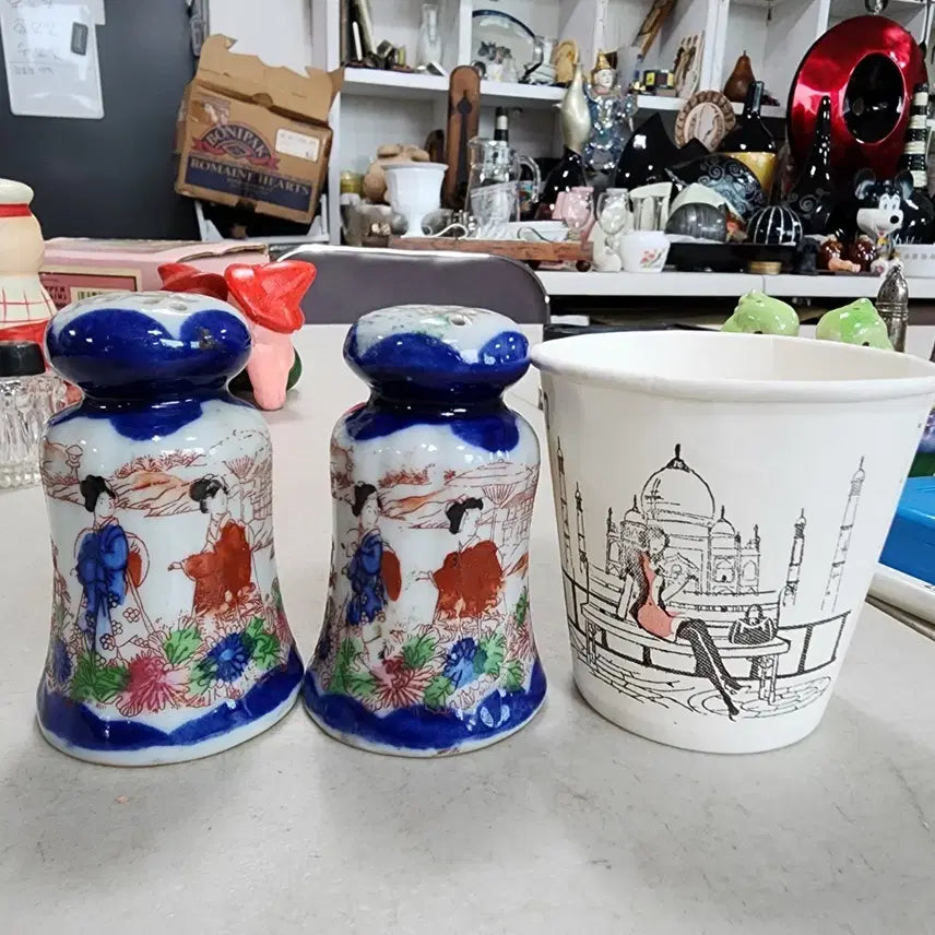 [BUNJANG] Vintage Japanese Ceramic Spice Jar Set / Japan 옛날 