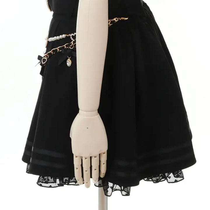 [BUNJANG] Lizlisa Black Heart Belt Chain Skirt / 미개봉 새상품 리즈리사 스커트 블랙 하트 벨트 체인 양산형 지뢰계 일브
